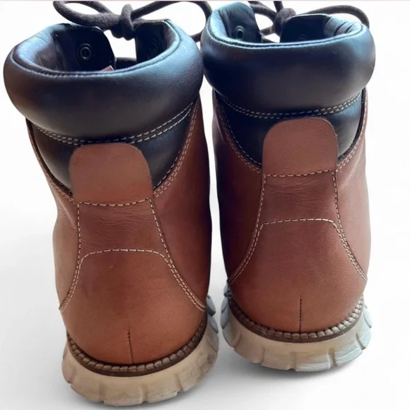 Cole Haan Men’s Brown Leather Lace-Up Boots Size 13